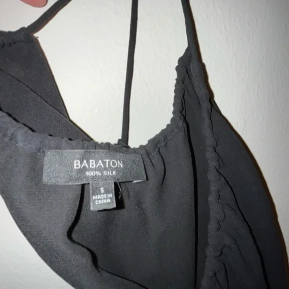 Black babaton silk camisole. Size small. - Picture 3 of 4